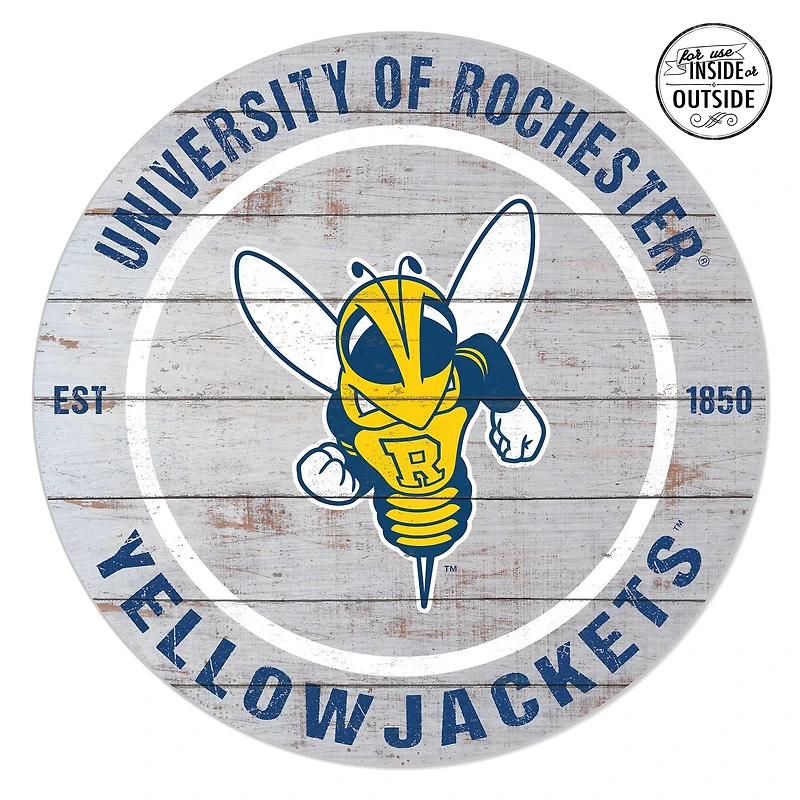 Rochester Yellow Jackets 20'' x 20'' Indoor/Outdoor Weathered Circle Sign