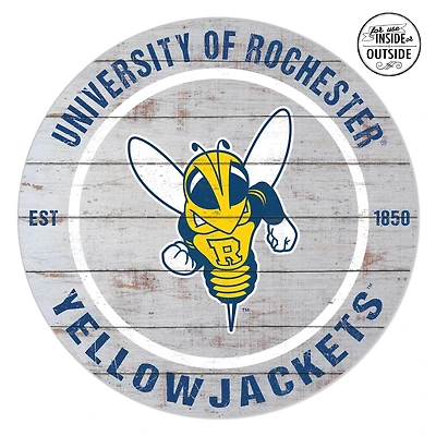 Rochester Yellow Jackets 20'' x 20'' Indoor/Outdoor Weathered Circle Sign