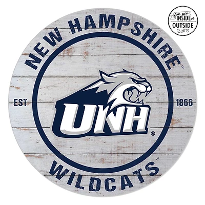 New Hampshire Wildcats 20'' x 20'' Indoor/Outdoor Weathered Circle Sign