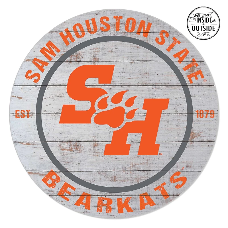 Sam Houston State Bearkats 20'' x 20'' Indoor/Outdoor Weathered Circle Sign