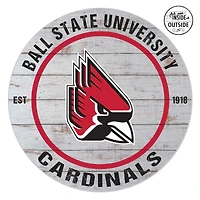 Ball State Cardinals 20'' x 20'' Indoor/Outdoor Weathered Circle Sign