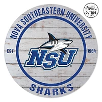Nova Southeastern Sharks 20'' x 20'' Indoor/Outdoor Weathered Circle Sign