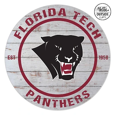 Florida Tech Panthers 20'' x 20'' Indoor/Outdoor Weathered Circle Sign