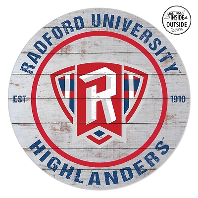 Radford Highlanders 20'' x 20'' Indoor/Outdoor Weathered Circle Sign