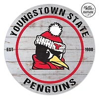 Youngstown State Penguins 20'' x 20'' Indoor/Outdoor Weathered Circle Sign