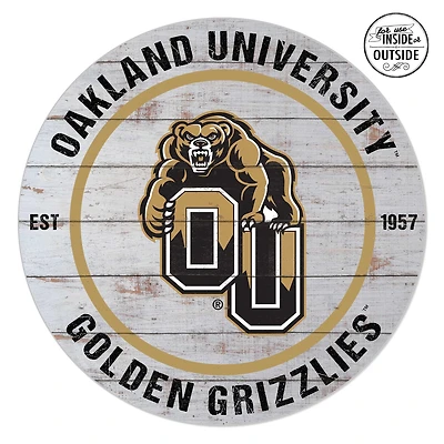 Oakland Golden Grizzlies 20'' x 20'' Indoor/Outdoor Weathered Circle Sign