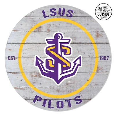 LSU Shreveport Pilots 20'' x 20'' Indoor/Outdoor Weathered Circle Sign