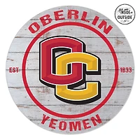 Oberlin Yeomen 20'' x 20'' Indoor/Outdoor Weathered Circle Sign