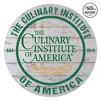 Culinary Institute of America Steels 20'' x 20'' Indoor/Outdoor Weathered Circle Sign