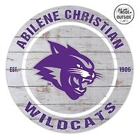 Abilene Christian University Wildcats 20'' x 20'' Indoor/Outdoor Weathered Circle Sign