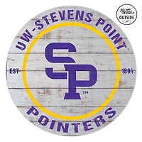 Wisconsin-Stevens Point Pointers 20'' x 20'' Indoor/Outdoor Weathered Circle Sign