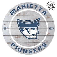 Marietta College Pioneers 20'' x 20'' Indoor/Outdoor Weathered Circle Sign