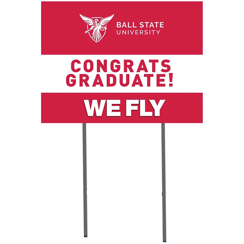 Ball State Cardinals 18'' x 24'' Congrats Graduate Lawn Sign