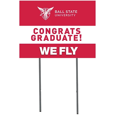 Ball State Cardinals 18'' x 24'' Congrats Graduate Lawn Sign
