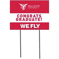 Ball State Cardinals 18'' x 24'' Congrats Graduate Lawn Sign