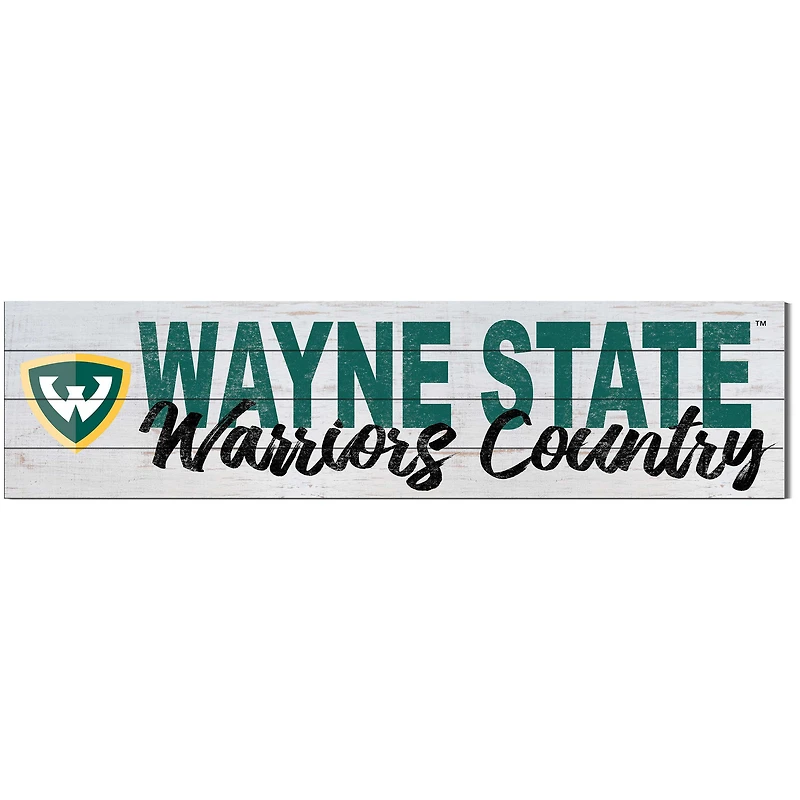 Wayne State Warriors 10'' x 40'' Logo Sign