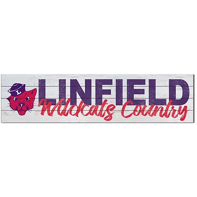 Linfield Wildcats 10'' x 40'' Logo Sign