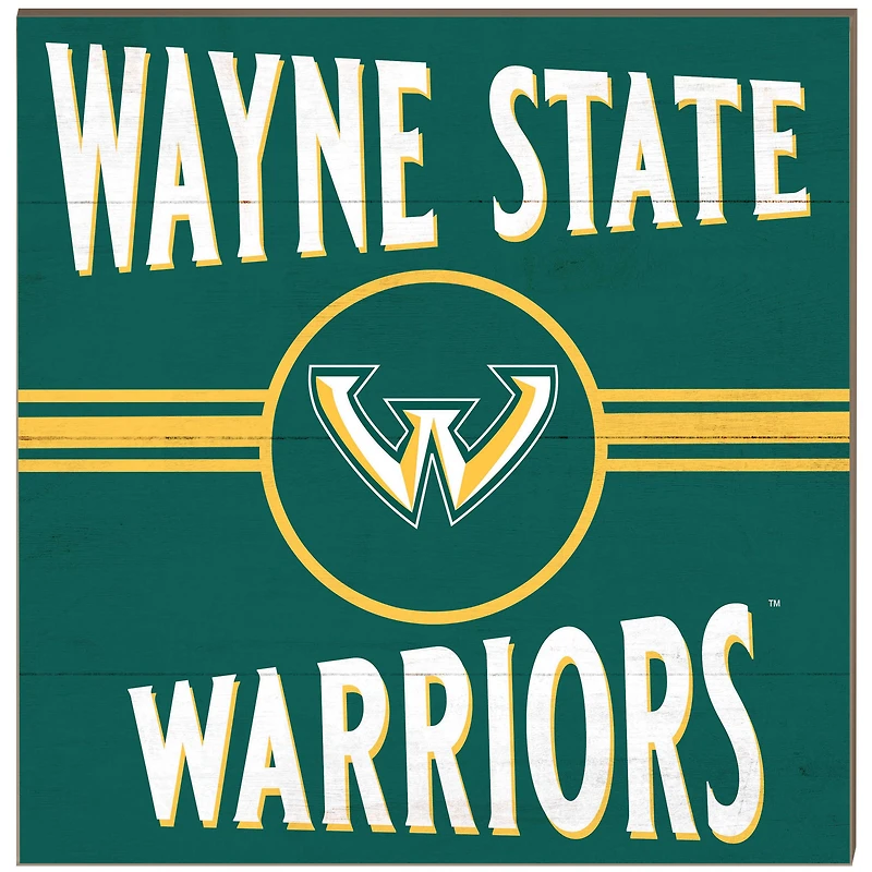 Wayne State Warriors 10'' x 10'' Retro Team Plaque