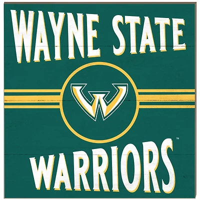 Wayne State Warriors 10'' x 10'' Retro Team Plaque