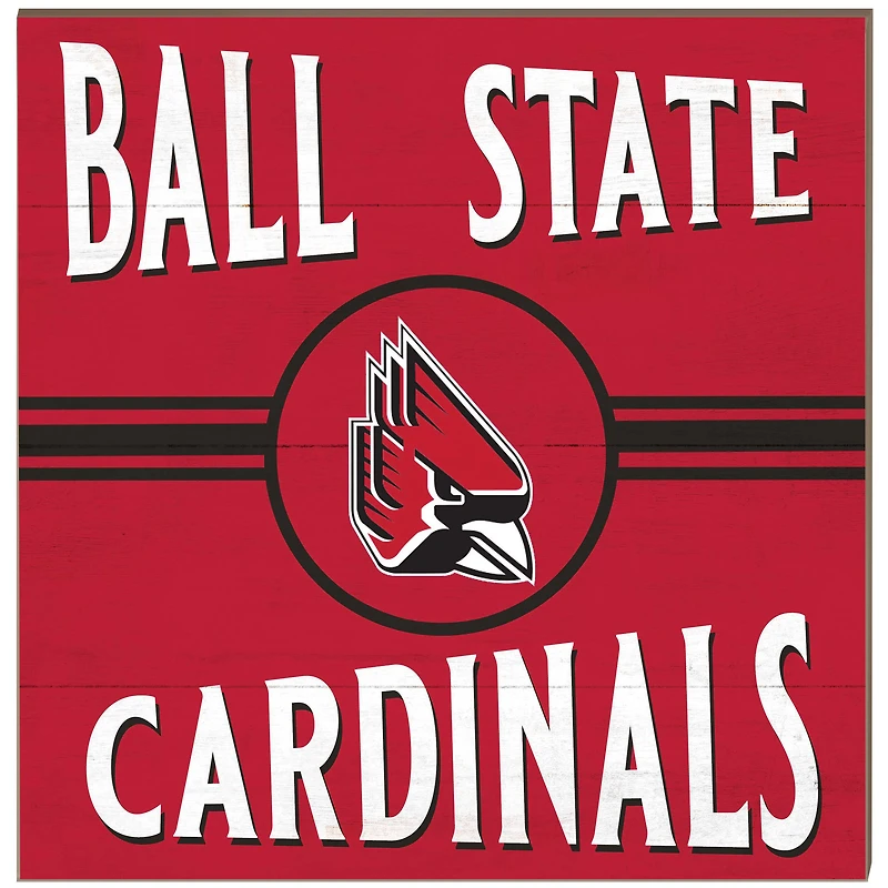 Ball State Cardinals 10'' x 10'' Retro Team Plaque
