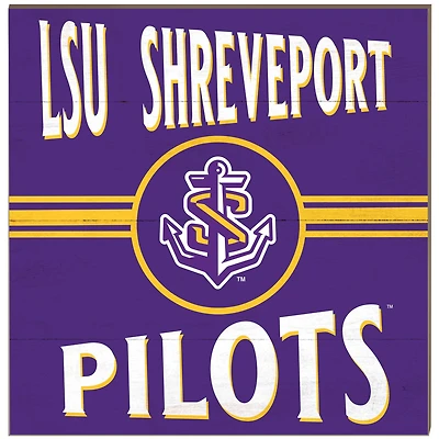 LSU Shreveport Pilots 10'' x 10'' Retro Team Plaque