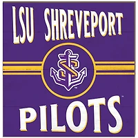 LSU Shreveport Pilots 10'' x 10'' Retro Team Plaque