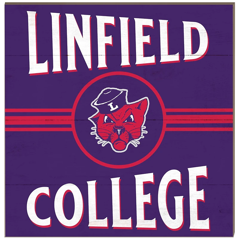 Linfield Wildcats 10'' x 10'' Retro Team Plaque