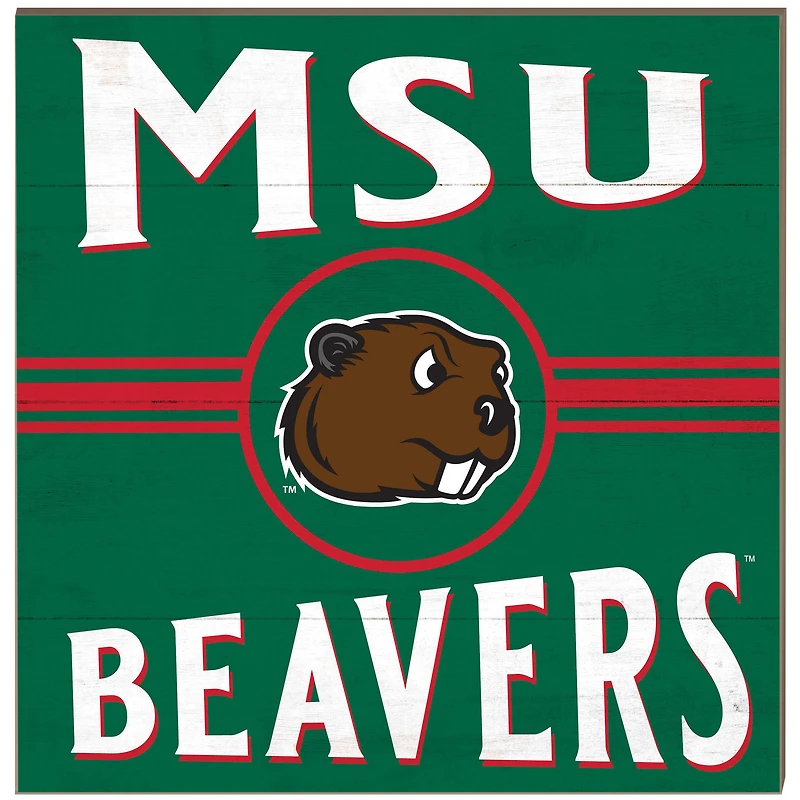Minot State Beavers 10'' x 10'' Retro Team Plaque