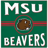 Minot State Beavers 10'' x 10'' Retro Team Plaque