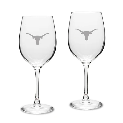 Texas Longhorns 16oz. 2-Piece Traditional White Wine Glass Set