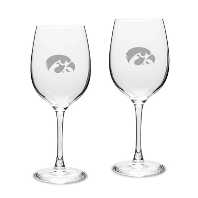 Iowa Hawkeyes 16oz. 2-Piece Traditional White Wine Glass Set