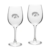 Iowa Hawkeyes 16oz. 2-Piece Traditional White Wine Glass Set