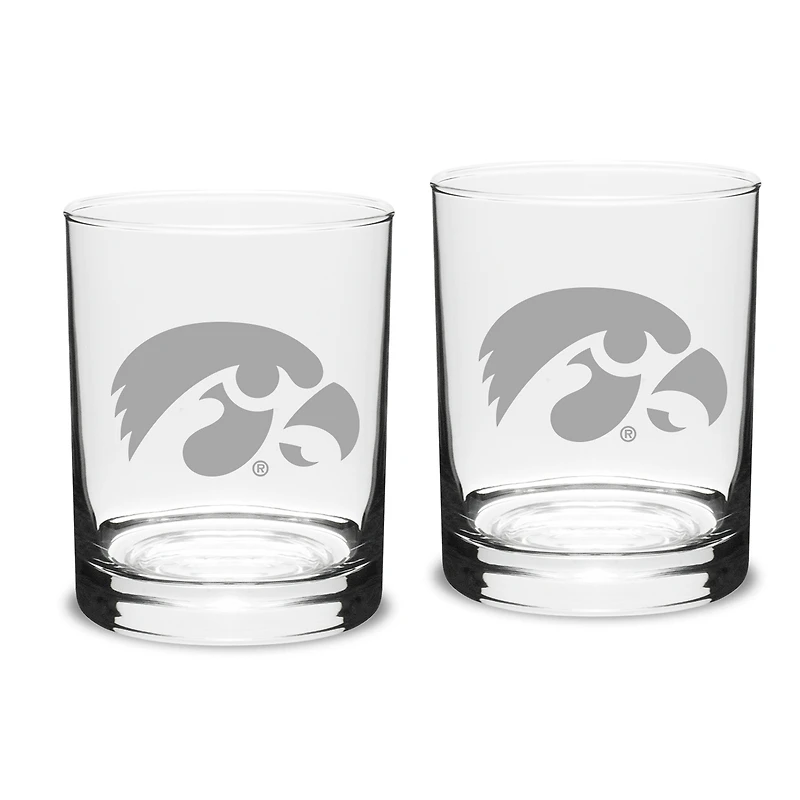 Iowa Hawkeyes 14oz. 2-Piece Classic Double Old Fashion Glass Set