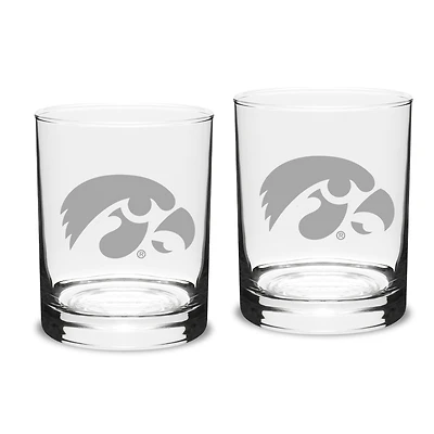 Iowa Hawkeyes 14oz. 2-Piece Classic Double Old Fashion Glass Set