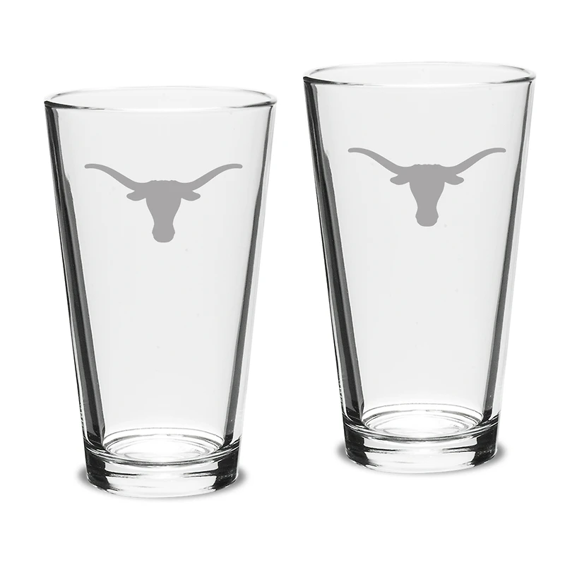 Texas Longhorns 16oz. 2-Piece Classic Pub Glass Set