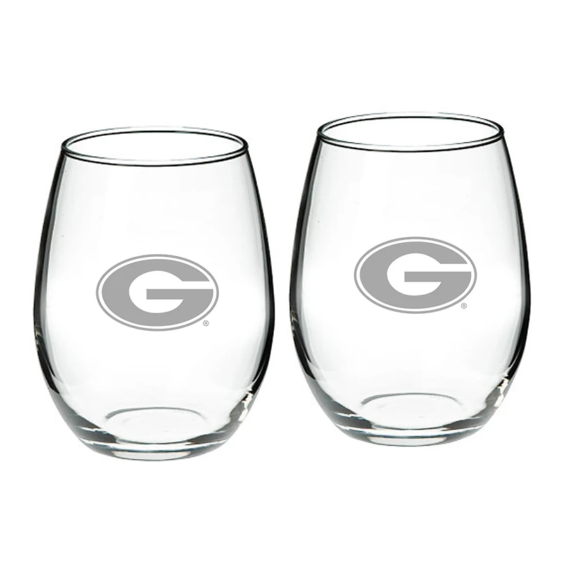 Georgia Bulldogs 21oz. 2-Piece Stemless Wine Glass Set