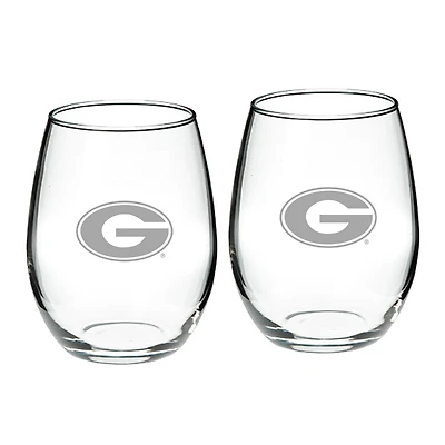 Georgia Bulldogs 21oz. 2-Piece Stemless Wine Glass Set