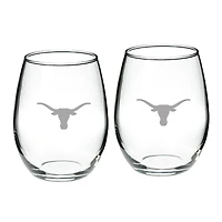 Texas Longhorns 21oz. 2-Piece Stemless Wine Glass Set