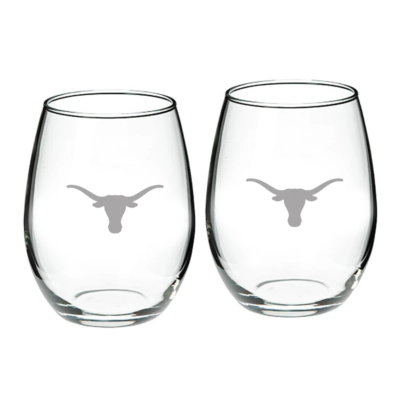 Texas Longhorns 21oz. 2-Piece Stemless Wine Glass Set