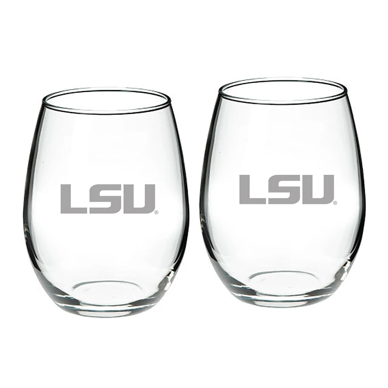 LSU Tigers 21oz. 2-Piece Stemless Wine Glass Set