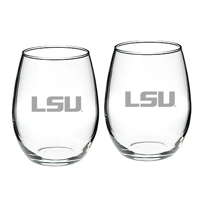 LSU Tigers 21oz. 2-Piece Stemless Wine Glass Set