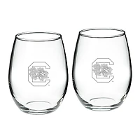 South Carolina Gamecocks 21oz. 2-Piece Stemless Wine Glass Set