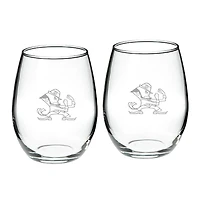Notre Dame Fighting Irish Team 21oz. 2-Piece Stemless Wine Glass Set
