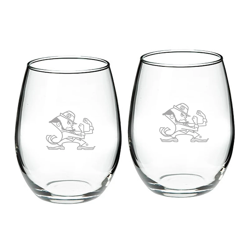 Notre Dame Fighting Irish Team 21oz. 2-Piece Stemless Wine Glass Set