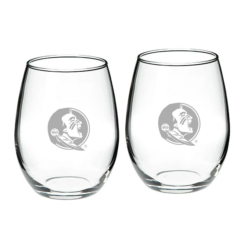 Florida State Seminoles 21oz. 2-Piece Stemless Wine Glass Set