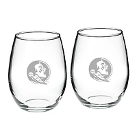 Florida State Seminoles 21oz. 2-Piece Stemless Wine Glass Set
