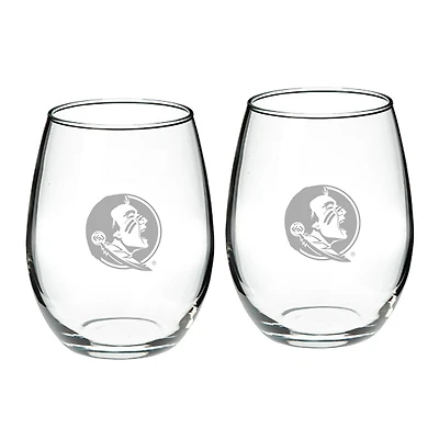 Florida State Seminoles 21oz. 2-Piece Stemless Wine Glass Set