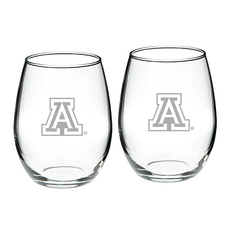 Arizona Wildcats 21oz. 2-Piece Stemless Wine Glass Set