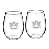 Auburn Tigers 21oz. 2-Piece Stemless Wine Glass Set