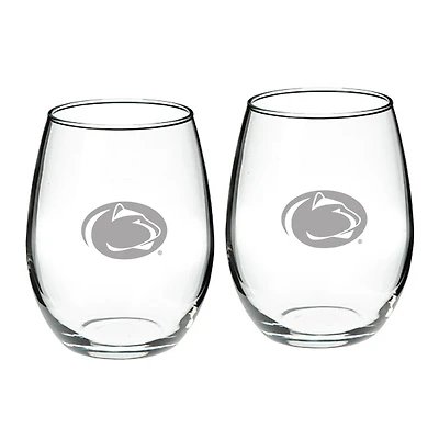 Penn State Nittany Lions 21oz. 2-Piece Stemless Wine Glass Set